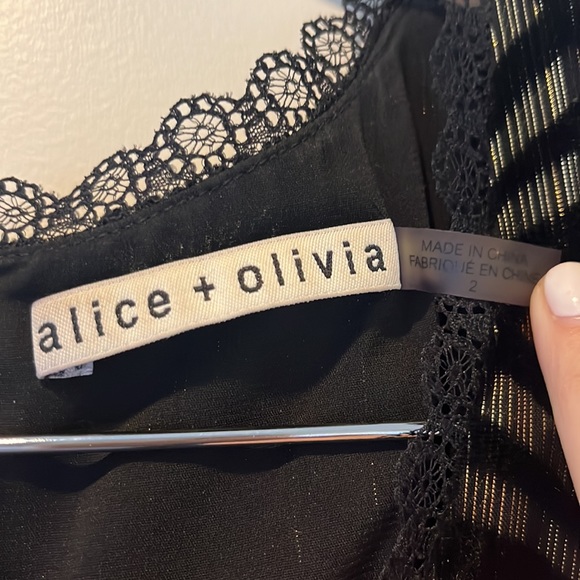 Alice + Olivia Arla Cold Shoulder Velvet Cutout Dress - Picture 6 of 12